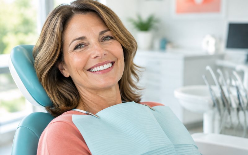 Happy patient with a healthy smile